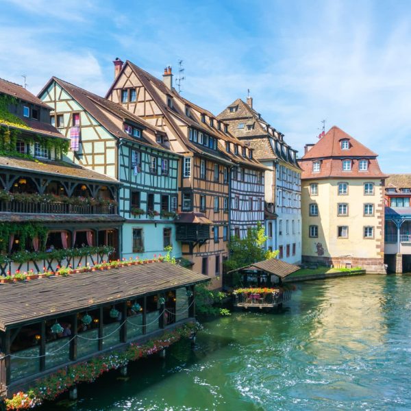 Traditional colorful houses in La Petite France, Strasbourg, Alsace, France